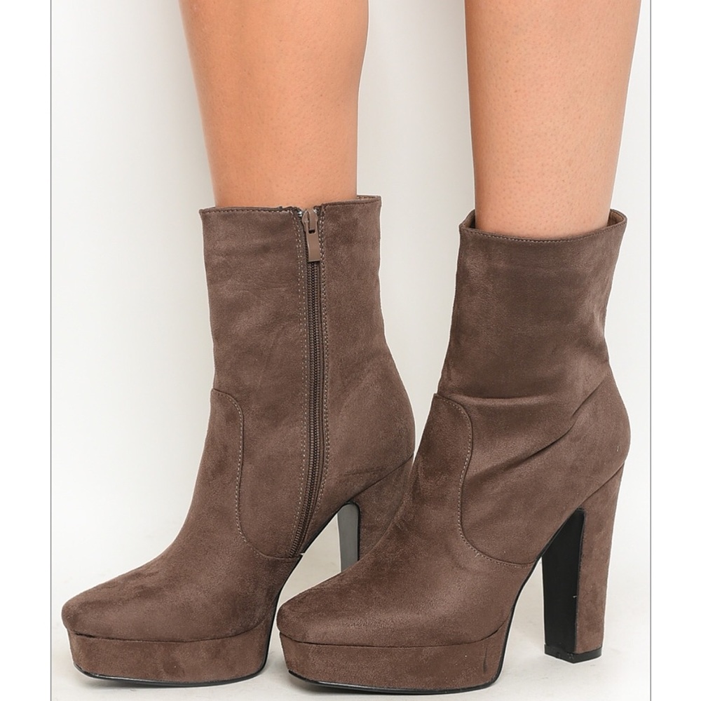 Taupe Ankle Boots/Booties - Picture 2 of 2